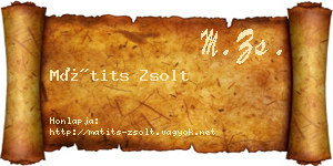 Mátits Zsolt névjegykártya